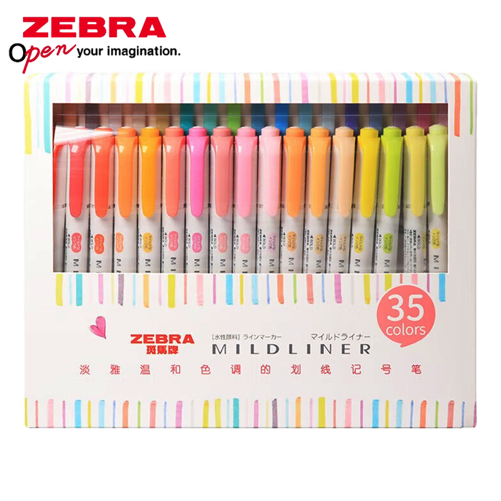 Pastel Highlighter Set Double Ended - Set Highlander 35 warna ZEBRA Mildliner