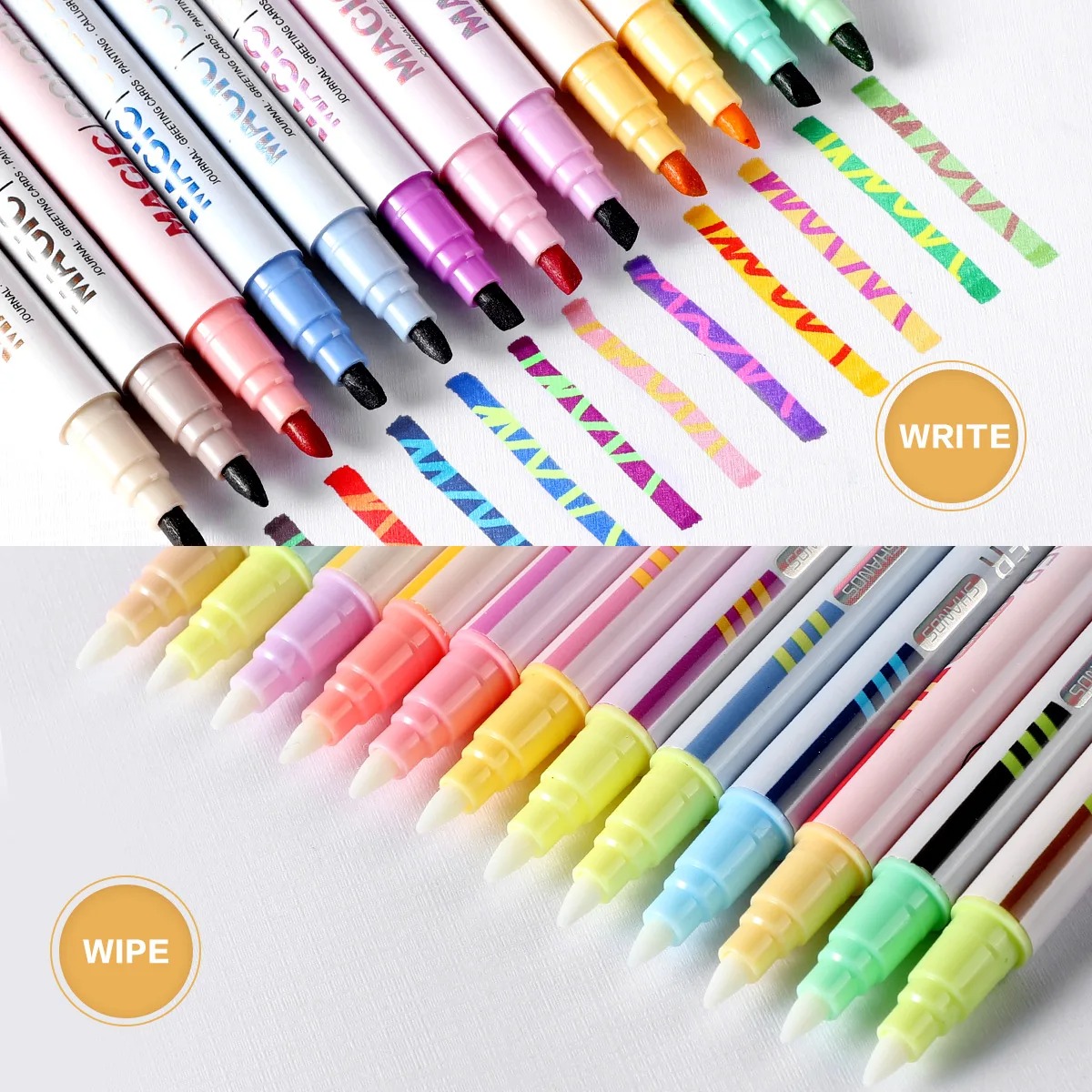 Pastel Highlighter Set Double Ended - 12 Buah Set Pena Stabilo Berubah