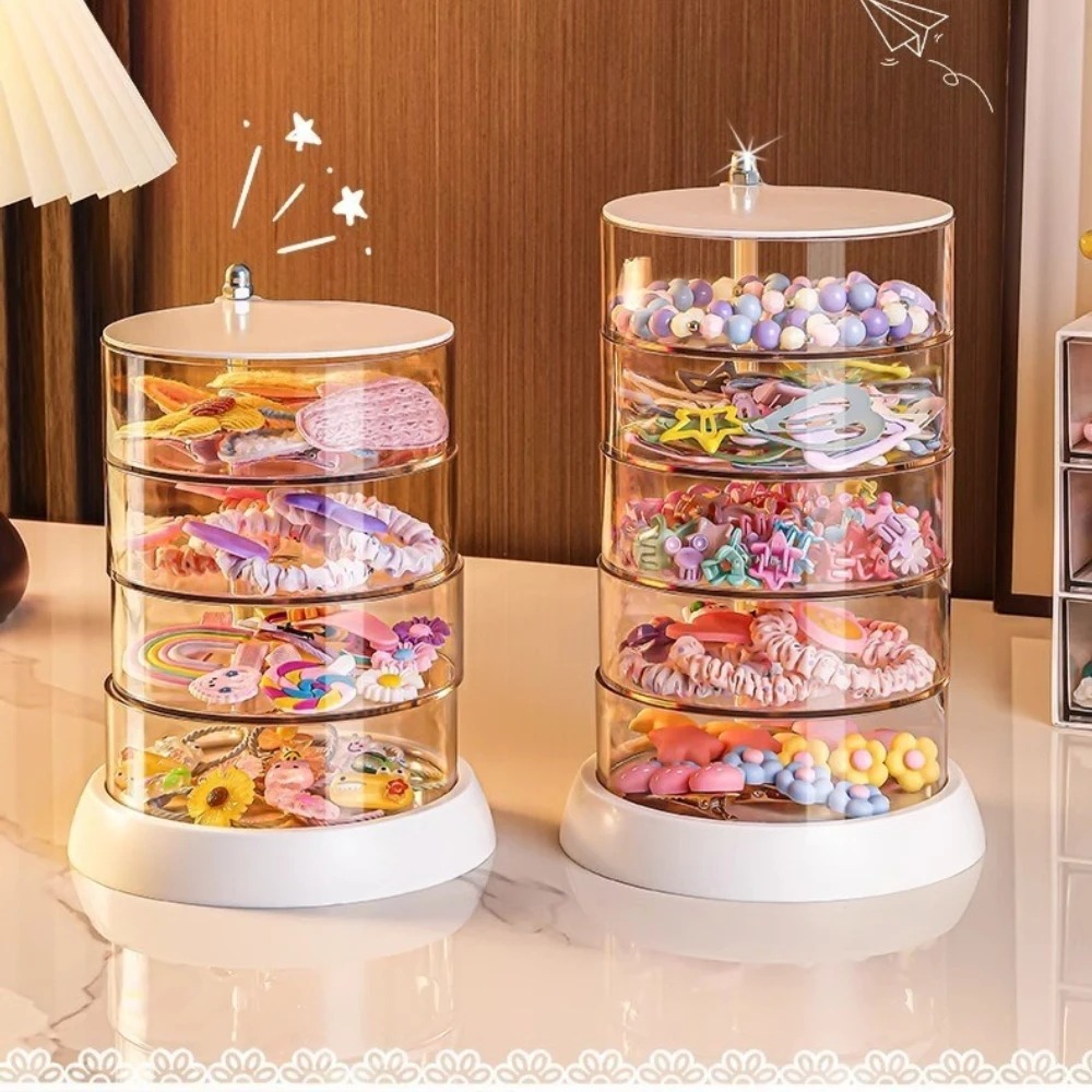 Desk Accessories - Kotak Penyimpanan Aksesoris Rambut Putar 360