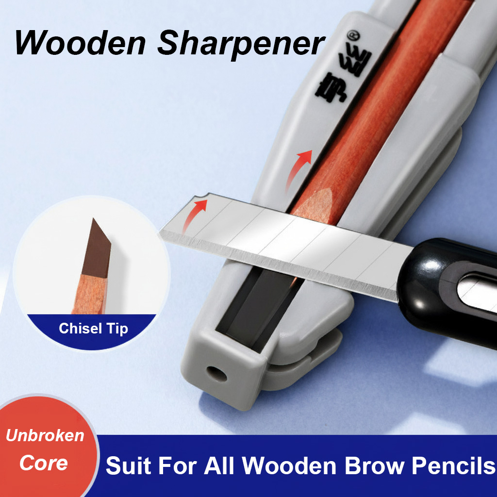 Stationery - Pengasah Pensil Alis Kayu untuk Ujung