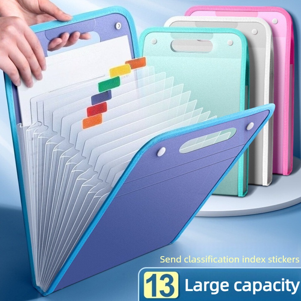 Expandable Accordion File Folder 13 Pockets - Folder File Akordion Transparan 13 Kantong
