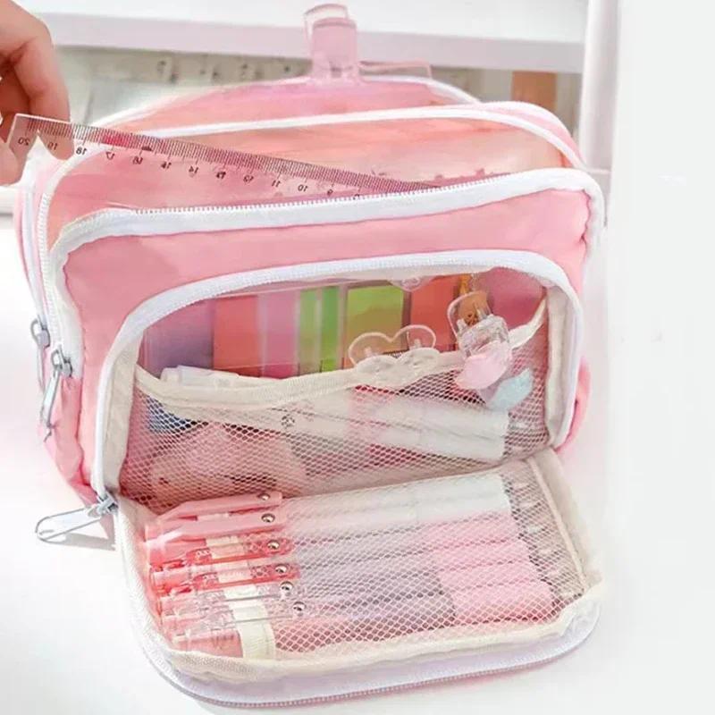 Aesthetic Large Pencil Case Pouch - Tas Pensil Estetis Kapasitas Besar Portabel