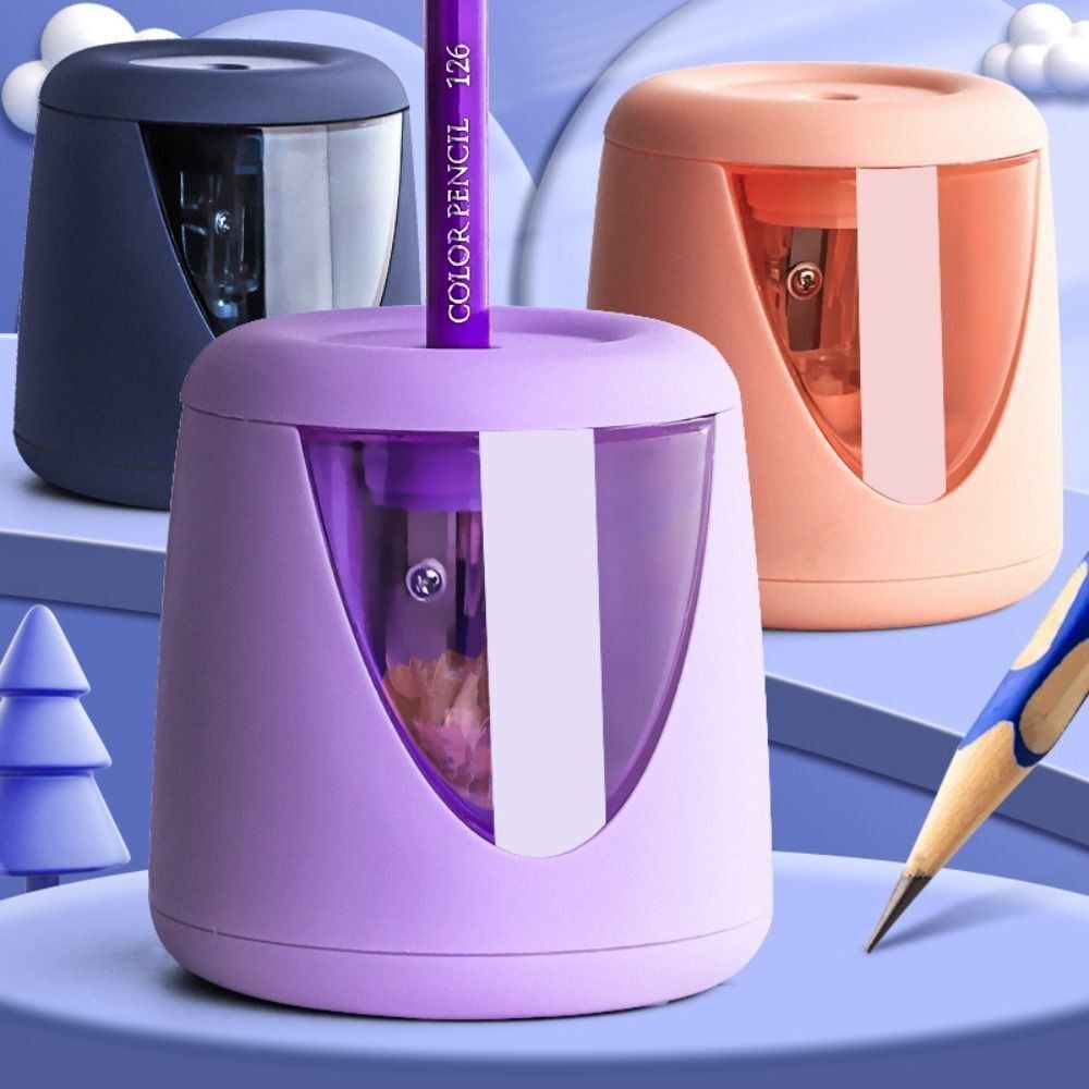 Electric Pencil Sharpener Usb - Stiker Perlengkapan Kantor Sekolah Kartun Rautan