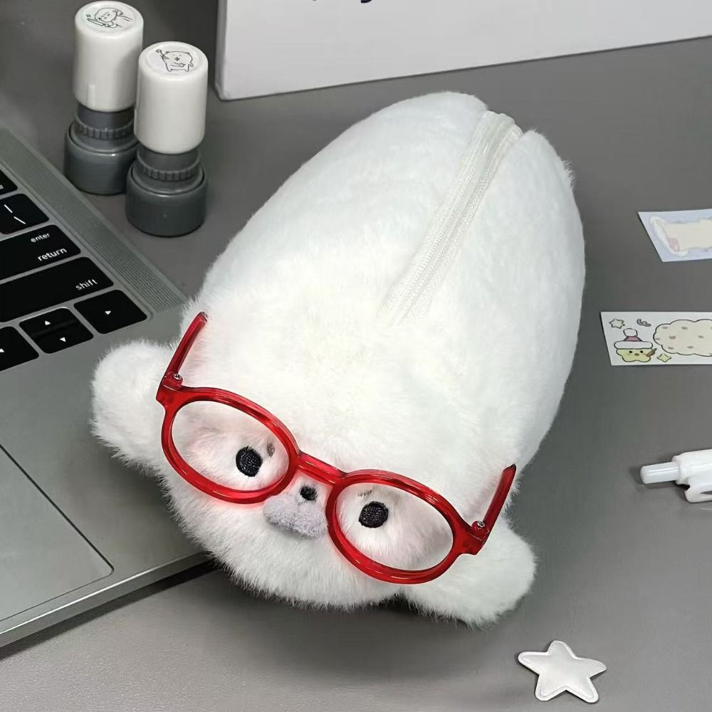 Aesthetic Large Pencil Case Pouch - Tempat Pensil Boneka Anjing Laut Lucu