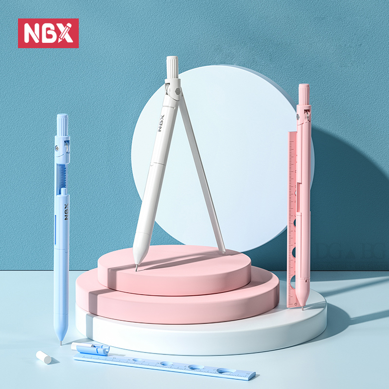 Math Geometry Set With Compass - NBX Set Penghapus Penggaris Gambar Sekolah