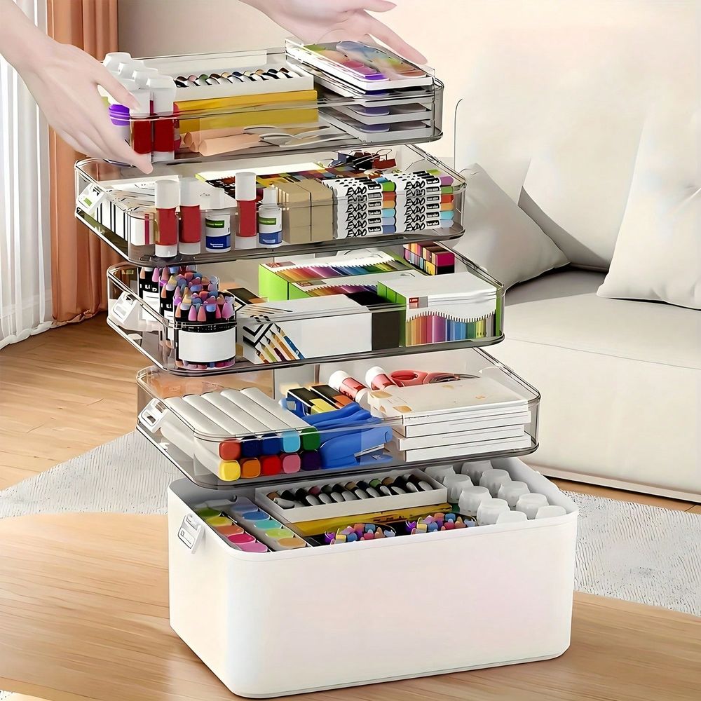Stationery - Organizer Obat Multi-Layer Transparan, Wadah Organizer