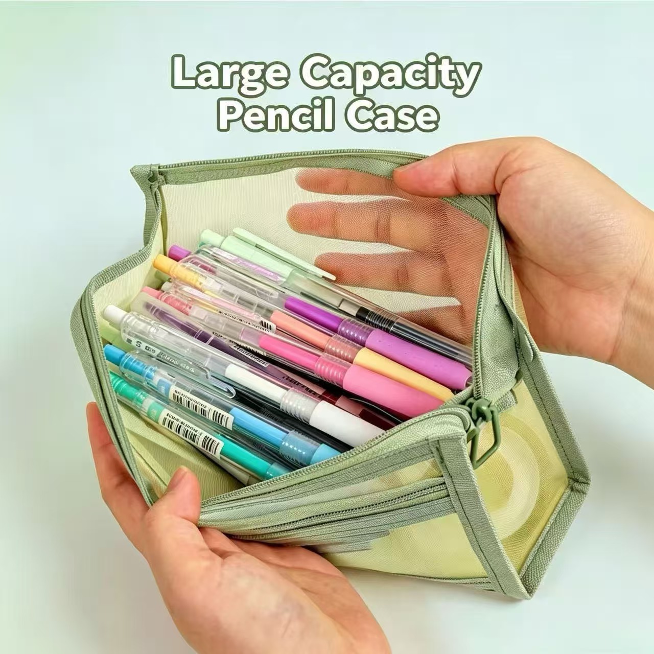 Kotak Pensil Jaring Transparan - Clear Mesh Pencil Pouch For Exam ulasan dan harga