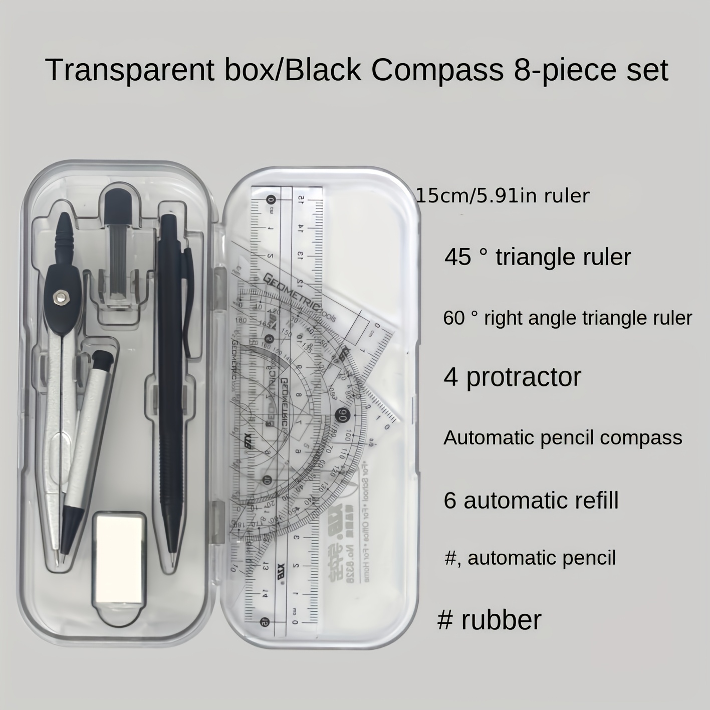 Set Kompas dan Penggaris, Perl - Math Geometry Set With Compass ulasan dan harga