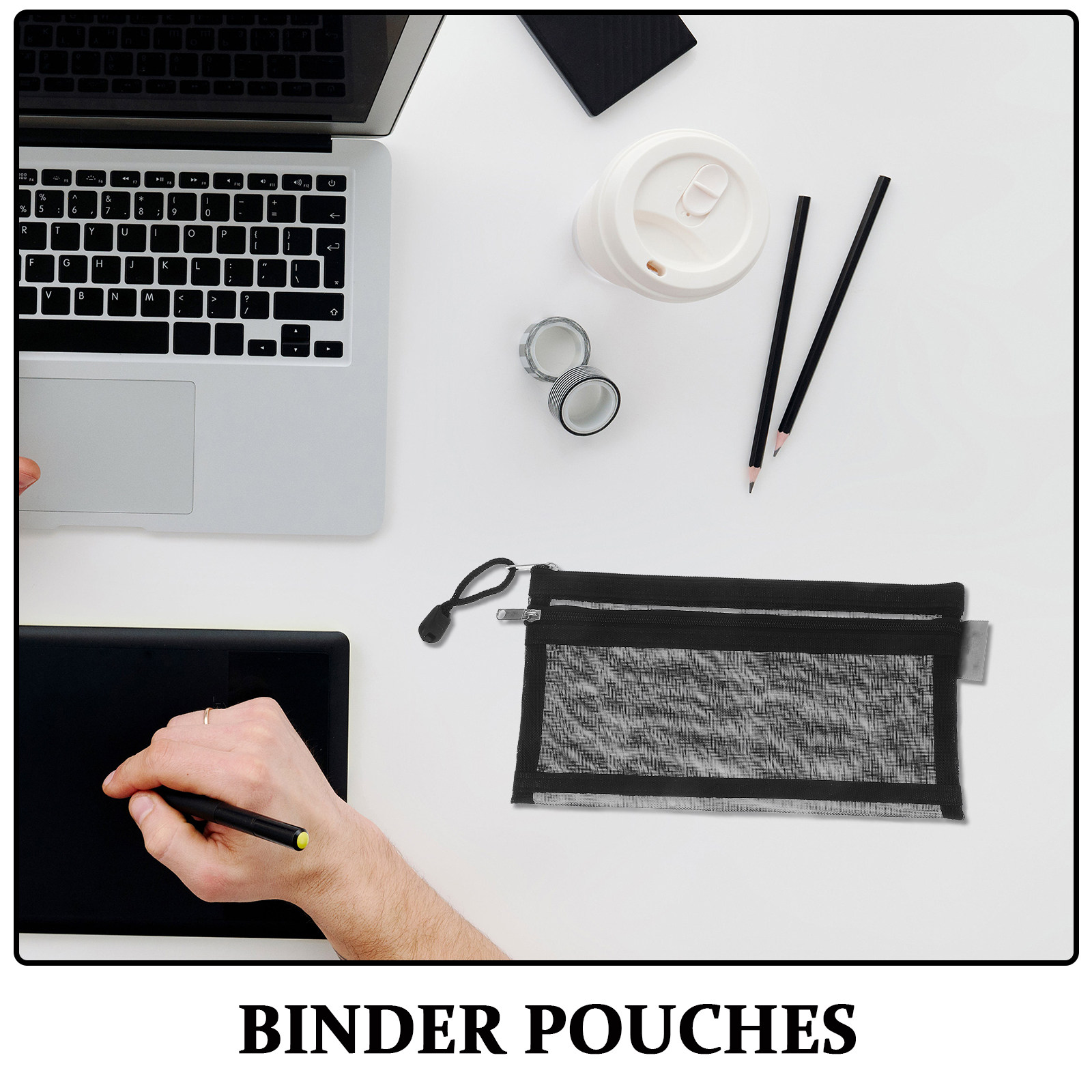 6 buah tas serut berbahan jari - Clear Mesh Pencil Pouch For Exam ulasan dan harga