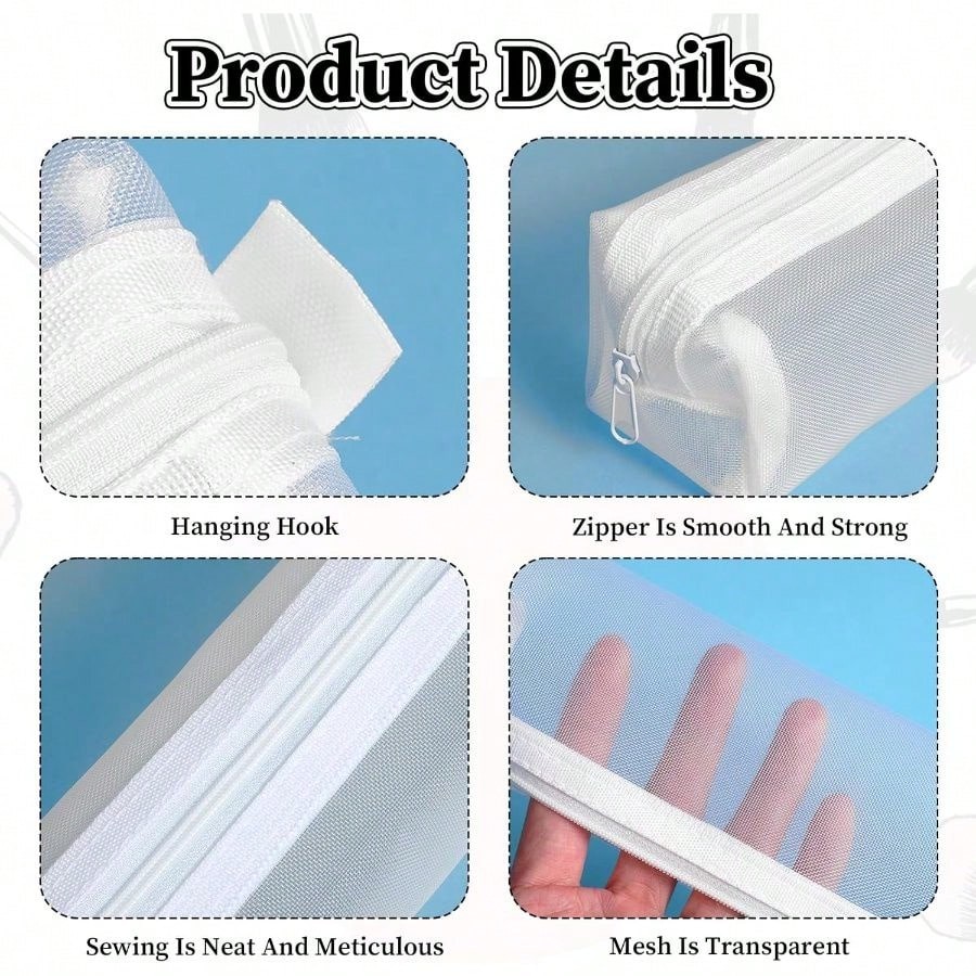 Kotak Pensil Transparan Minima - Clear Mesh Pencil Pouch For Exam ulasan dan harga