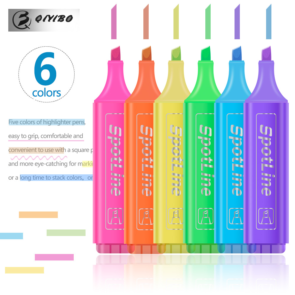 4/6 buah/set Pastel Flat kepal - Pastel Highlighter Set Double Ended ulasan dan harga