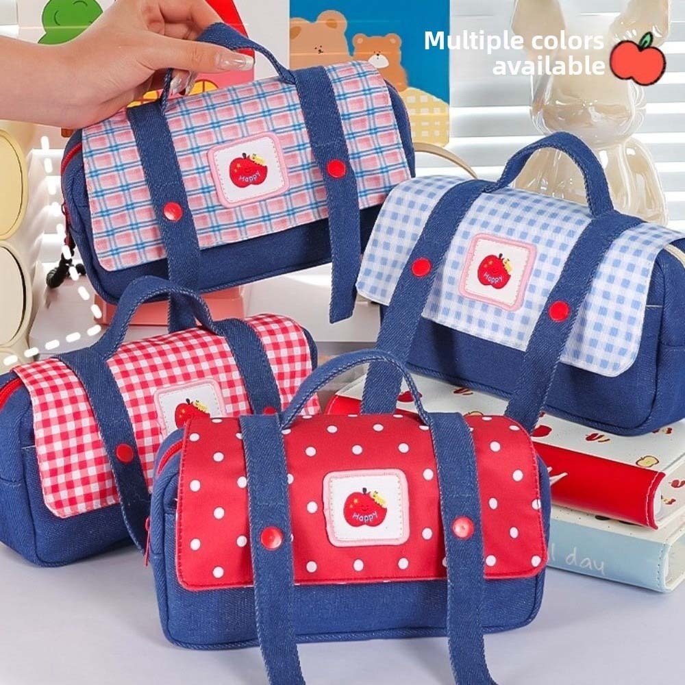Tempat Pensil Denim Fruit Cowb - Aesthetic Large Pencil Case Pouch ulasan dan harga