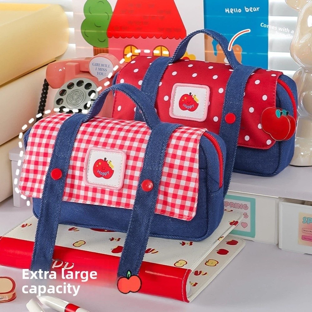 Tempat Pensil Denim Fruit Cowb - Aesthetic Large Pencil Case Pouch ulasan dan harga