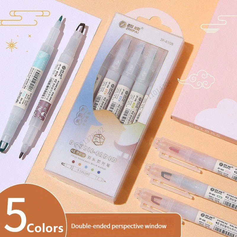 5 Buah/Set Pena Stabilo Ujung  - Pastel Highlighter Set Double Ended ulasan dan harga