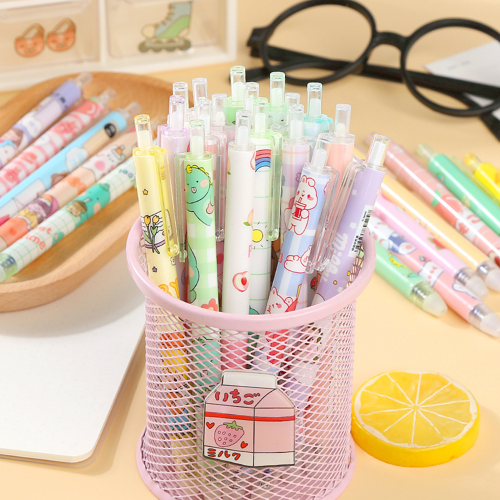 20 Buah/Lot Pena Gel Lucu Kawa - Retractable Eraser Pen Click ulasan dan harga