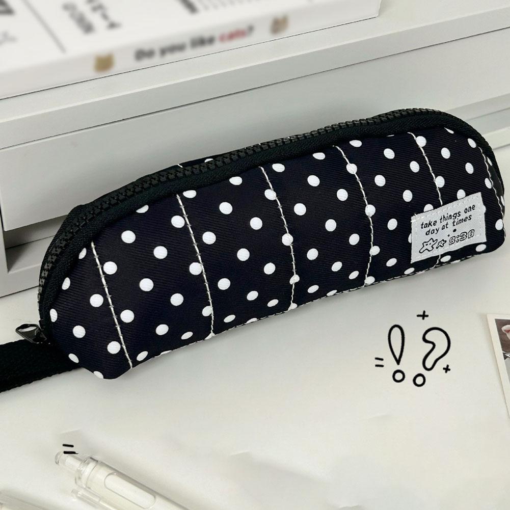 Kotak Pensil Polka Dot Estetis - Aesthetic Large Pencil Case Pouch ulasan dan harga