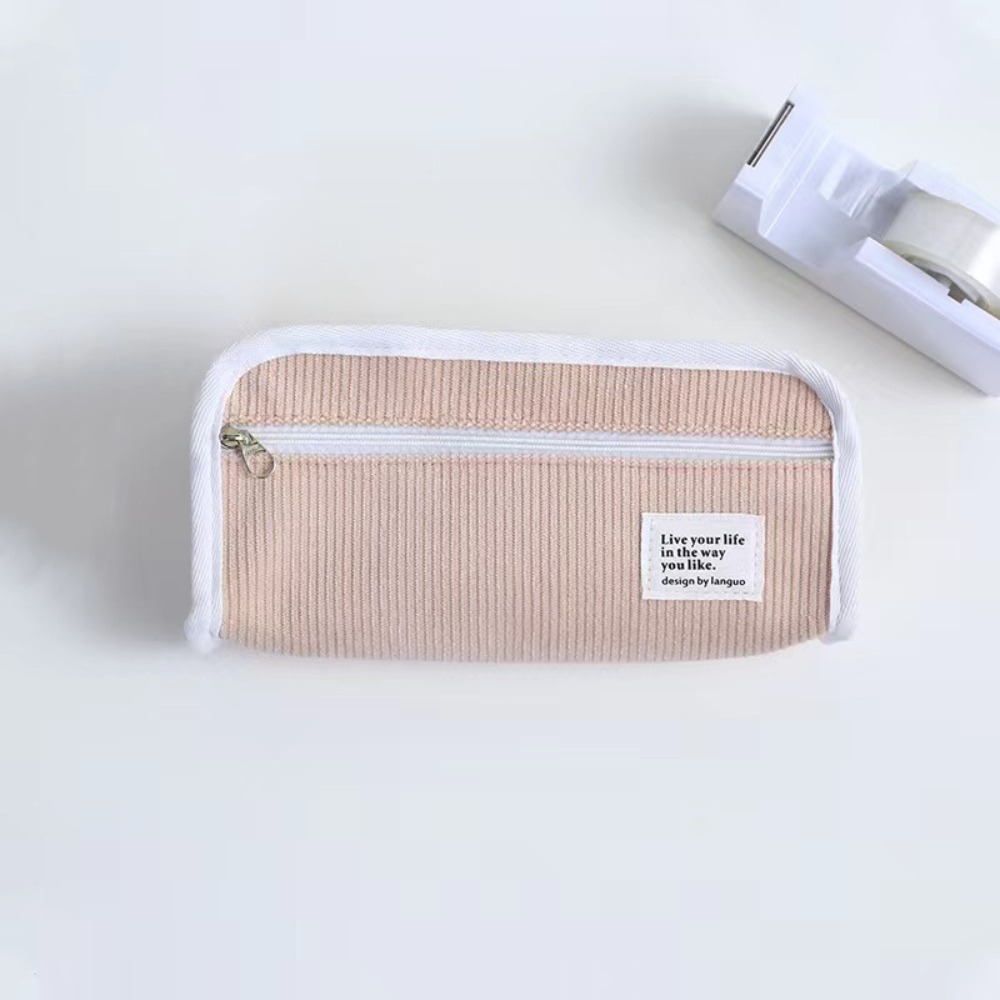 Tas Alat Tulis Pink Biru Abu-a - Aesthetic Large Pencil Case Pouch ulasan dan harga
