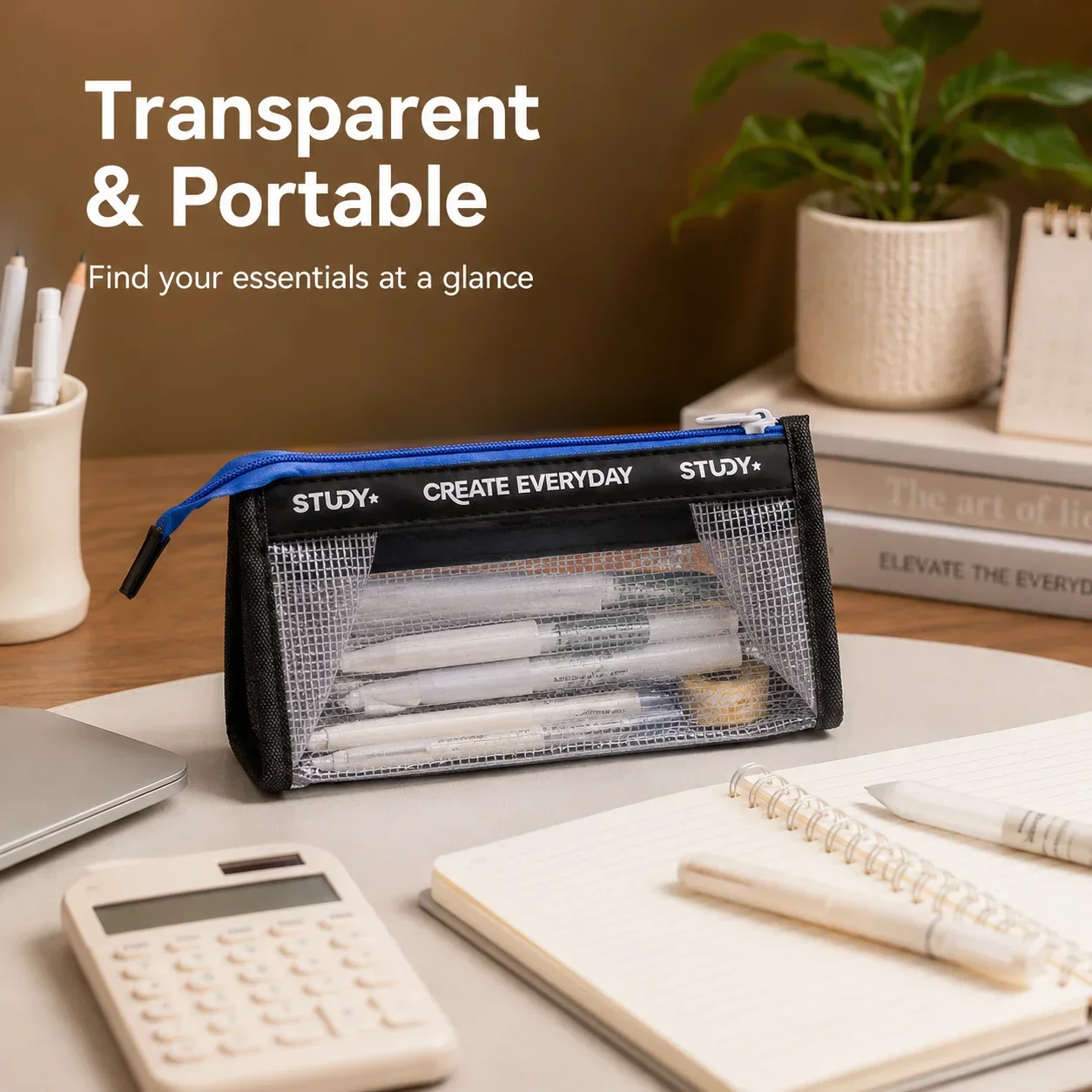 Kotak Pensil Transparan, Kanto - Aesthetic Large Pencil Case Pouch ulasan dan harga