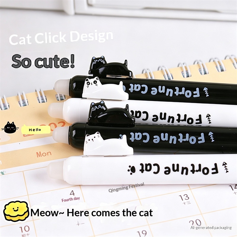 4 Paket Pulpen Gel Lucu Motif  - Retractable Eraser Pen Click ulasan dan harga