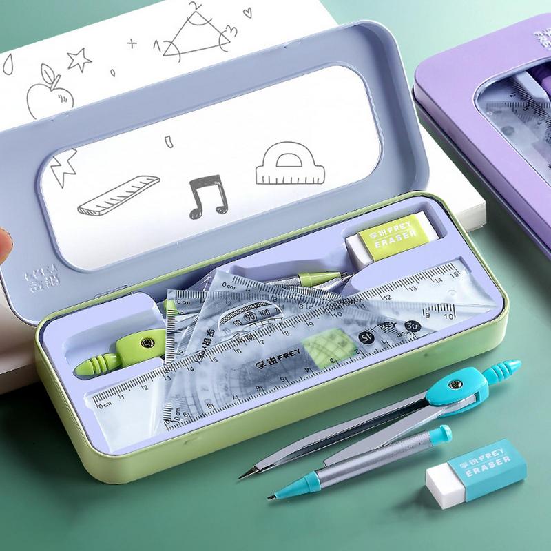 Busur derajat dan kompas Set K - Math Geometry Set With Compass ulasan dan harga