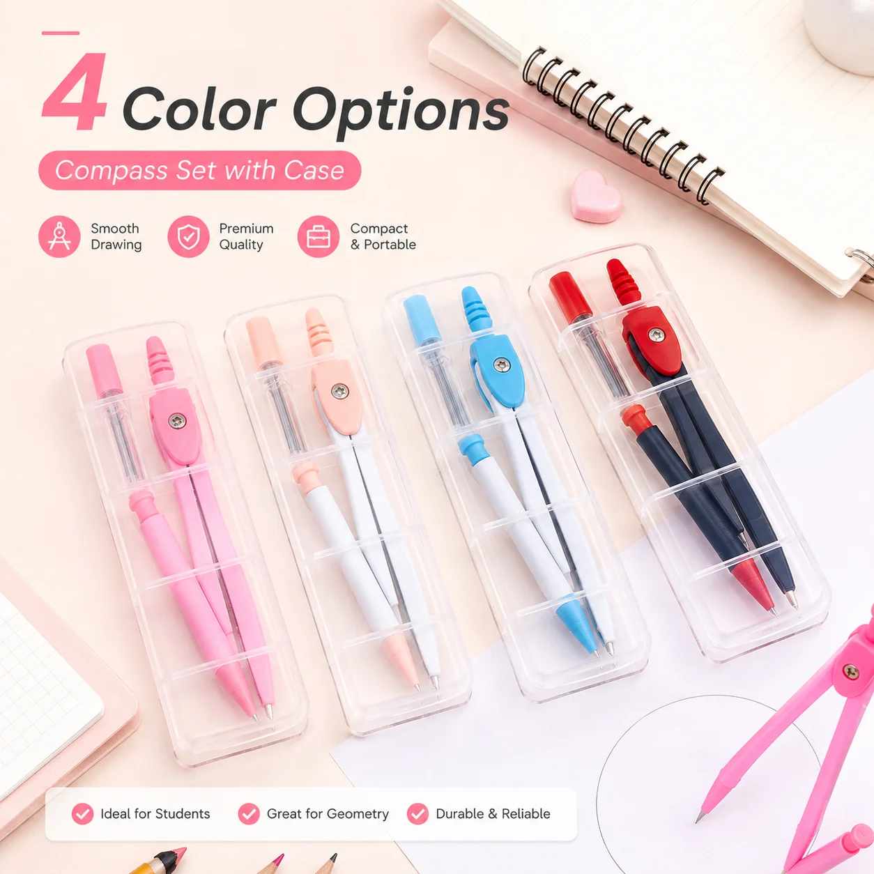 Set Kompas Baja Tahan Karat, P - Math Geometry Set With Compass ulasan dan harga
