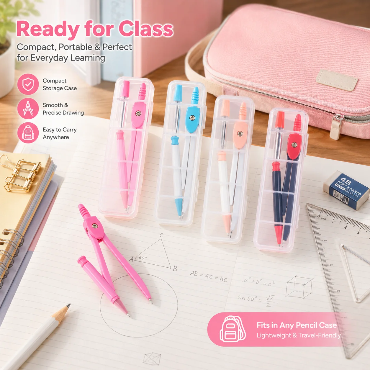 Set Kompas Baja Tahan Karat, P - Math Geometry Set With Compass ulasan dan harga