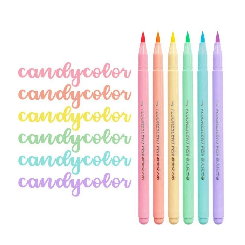 Set Pena Fluoresensi Kuas Lemb - Pastel Highlighter Set Double Ended ulasan dan harga