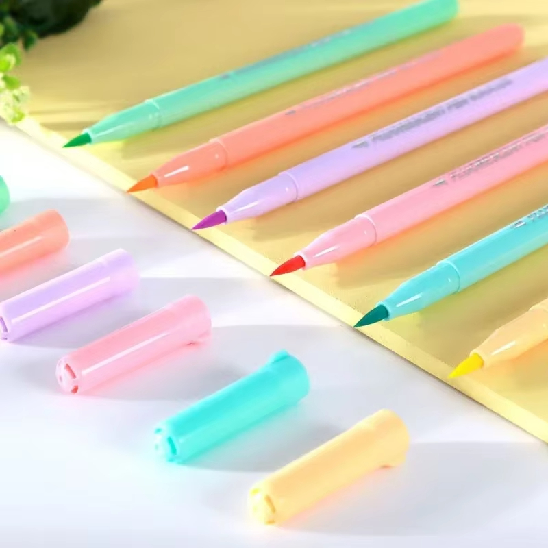 Set Pena Fluoresensi Kuas Lemb - Pastel Highlighter Set Double Ended ulasan dan harga