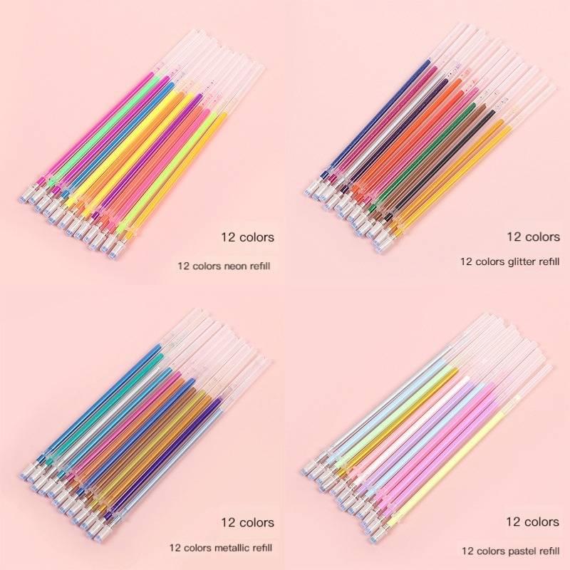 Set Isi Ulang Pena Gel 12/100  - Pastel Highlighter Set Double Ended ulasan dan harga