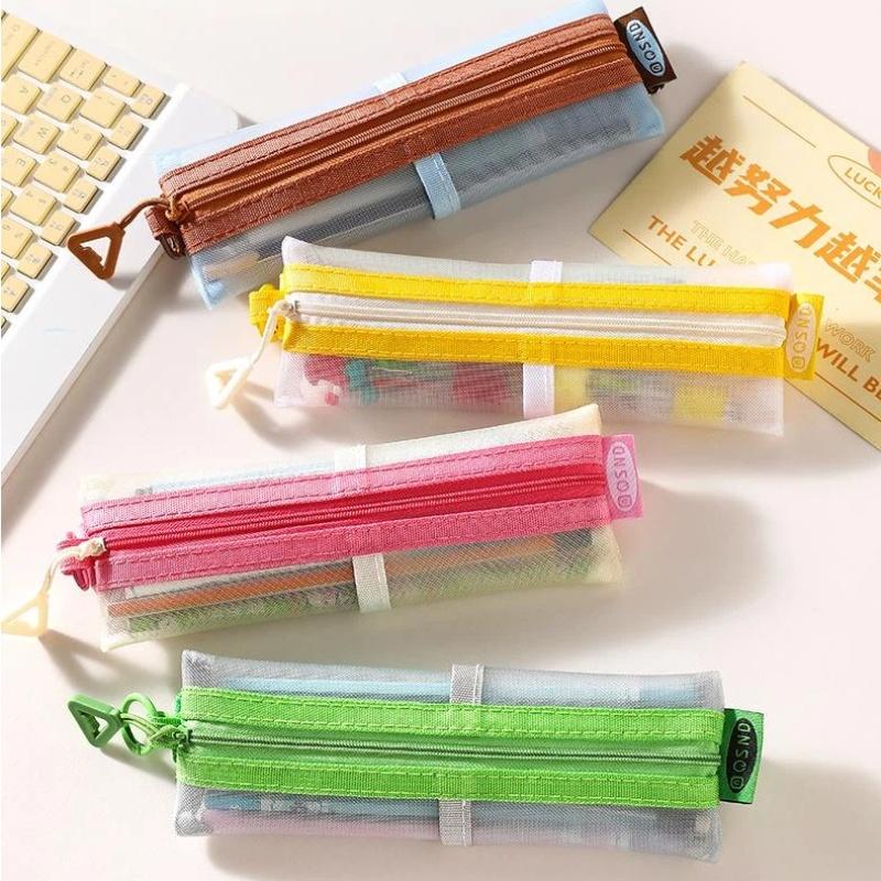 Kantong Pensil Jaring Transpar - Clear Mesh Pencil Pouch For Exam ulasan dan harga