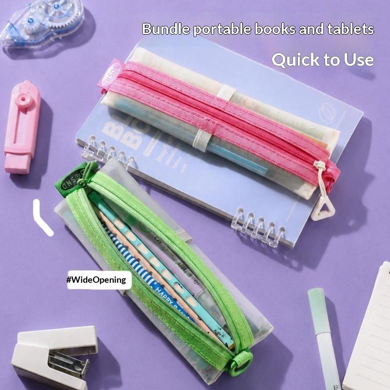 Kantong Pensil Jaring Transpar - Clear Mesh Pencil Pouch For Exam ulasan dan harga