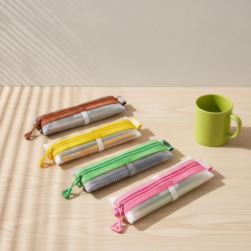 Kantong Pensil Jaring Transpar - Clear Mesh Pencil Pouch For Exam ulasan dan harga