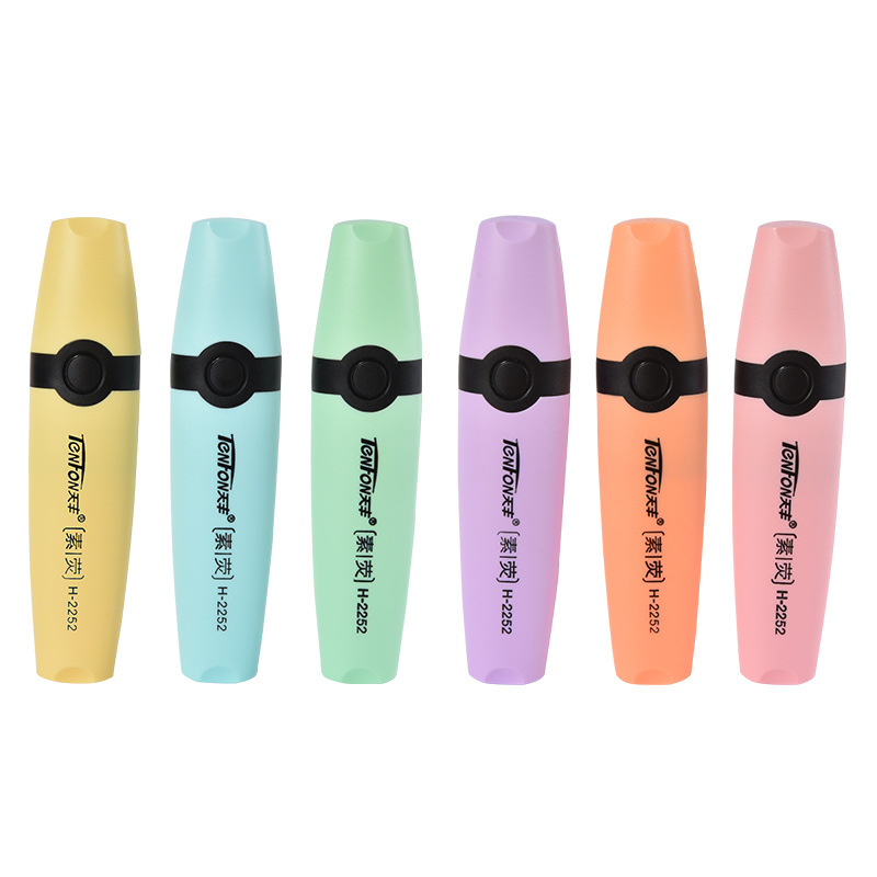 6 buah/set spidol ujung pahat  - Pastel Highlighter Set Double Ended ulasan dan harga