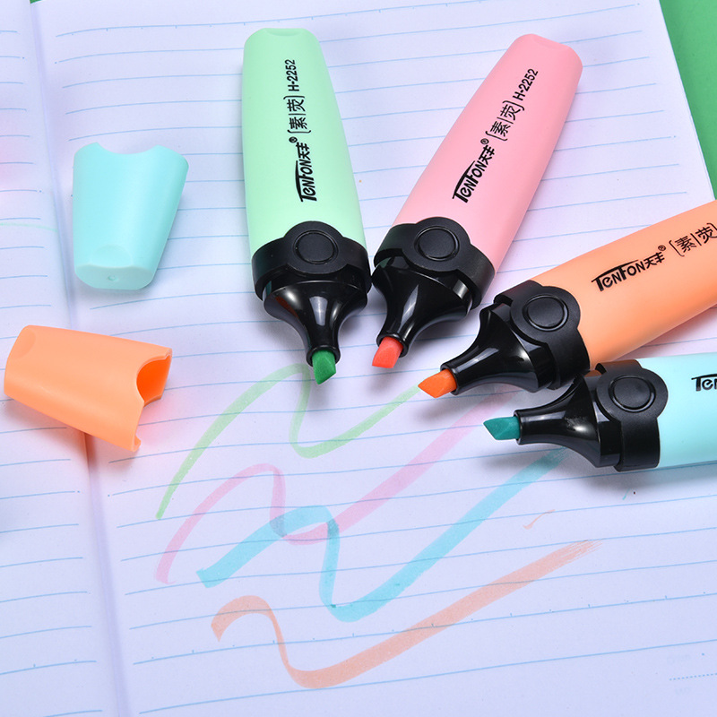 6 buah/set spidol ujung pahat  - Pastel Highlighter Set Double Ended ulasan dan harga