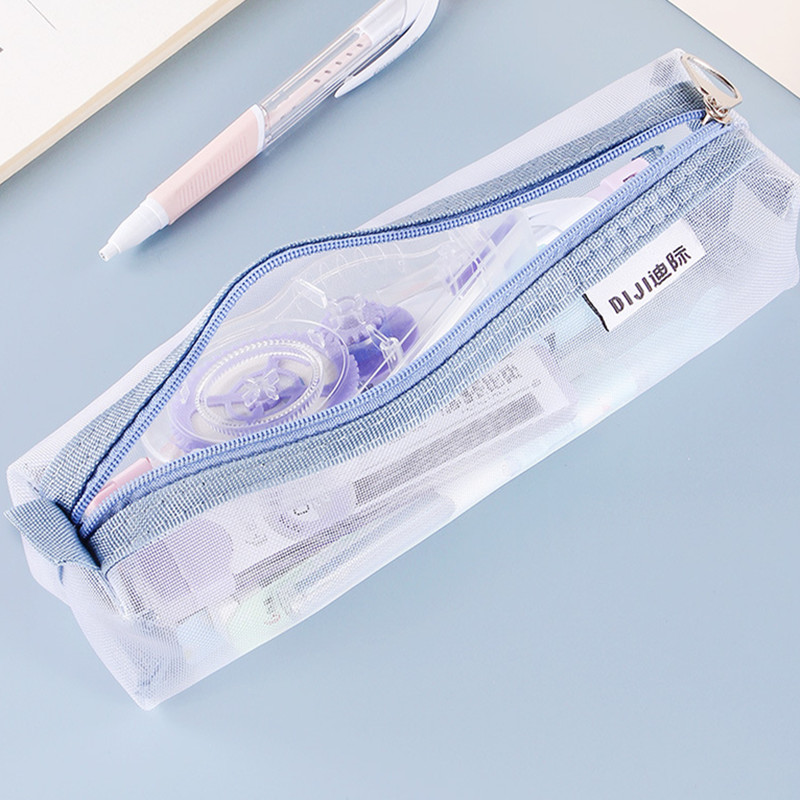Tas Pena Jaring Nilon Transpar - Clear Mesh Pencil Pouch For Exam ulasan dan harga
