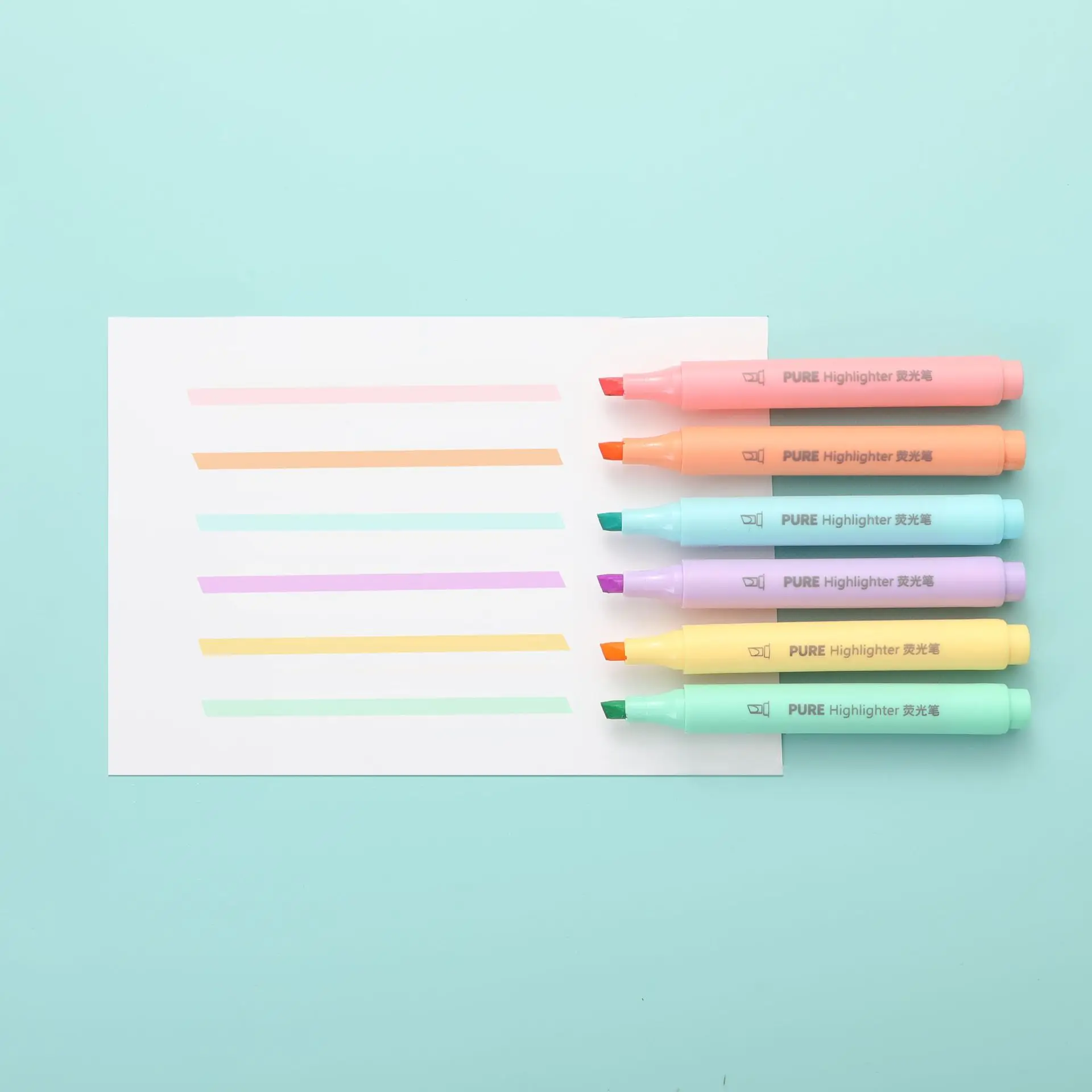 6Pcs/set Pena Highlighter Warn - Pastel Highlighter Set Double Ended ulasan dan harga
