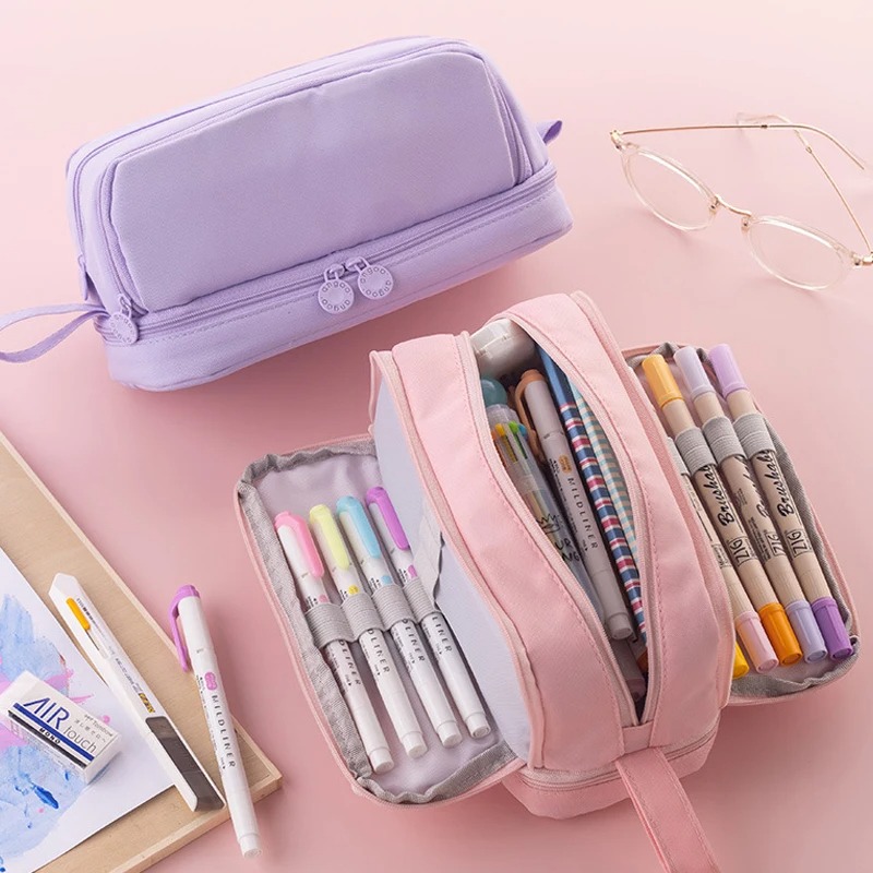 Kotak Pensil Kapasitas Besar 4 - Aesthetic Large Pencil Case Pouch ulasan dan harga
